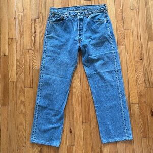 VTG 90s Levi's 501 Men's Straight Blue Jeans USA 1996 Medium Wash Button Fly